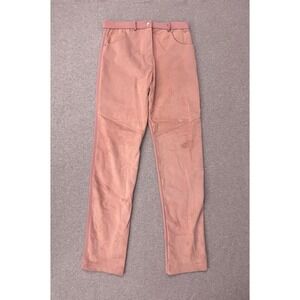 Morris Kaye & Sons‎ Pants Womens L High Rise Straight Suede Front Knit Back Pink